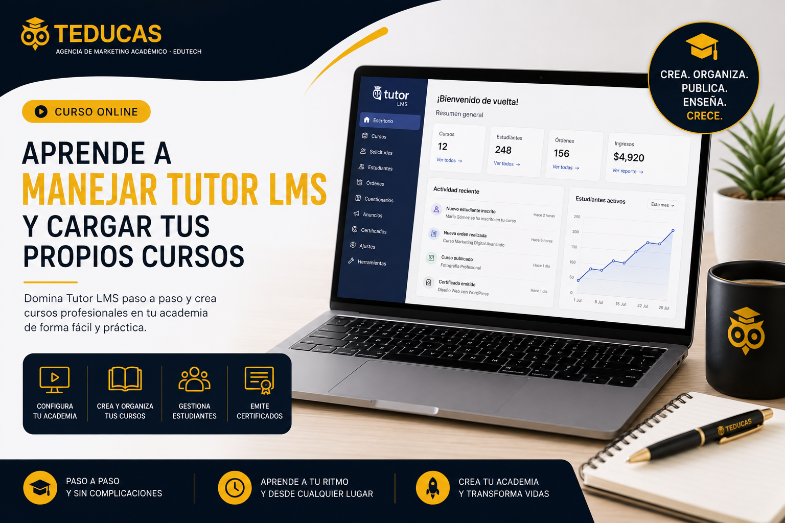 Aprende a gestionar Tutor LMS y publicar tus cursos